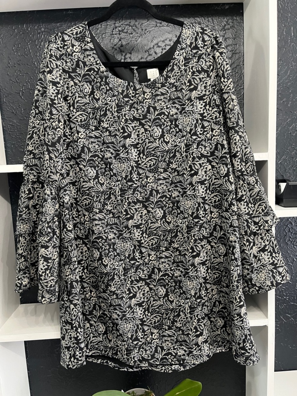 a new day Black & White Floral Mini Dress